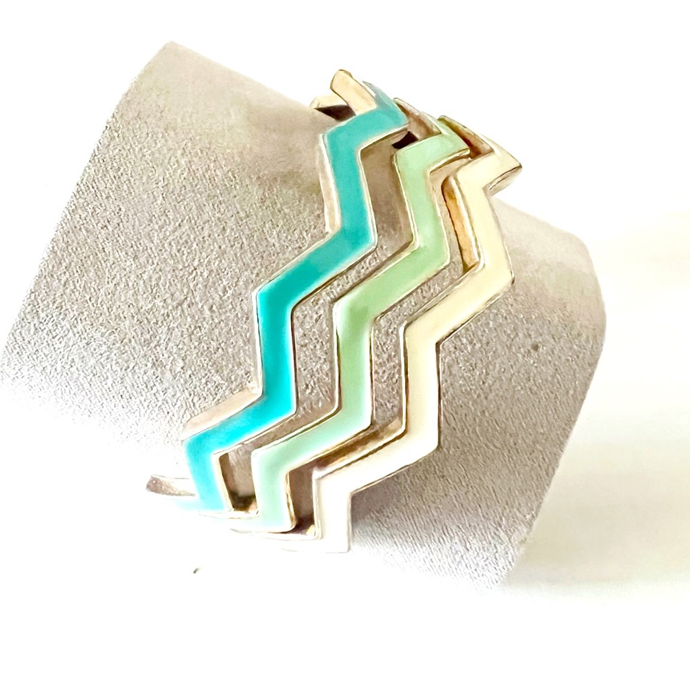 Park Lane Turquoise and Gold Zigzag Bracelet